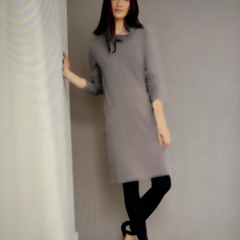 Pure J Jill Dress Cowl Neck Soft Cocoa Long Sleeve Pockets Size Large Tall